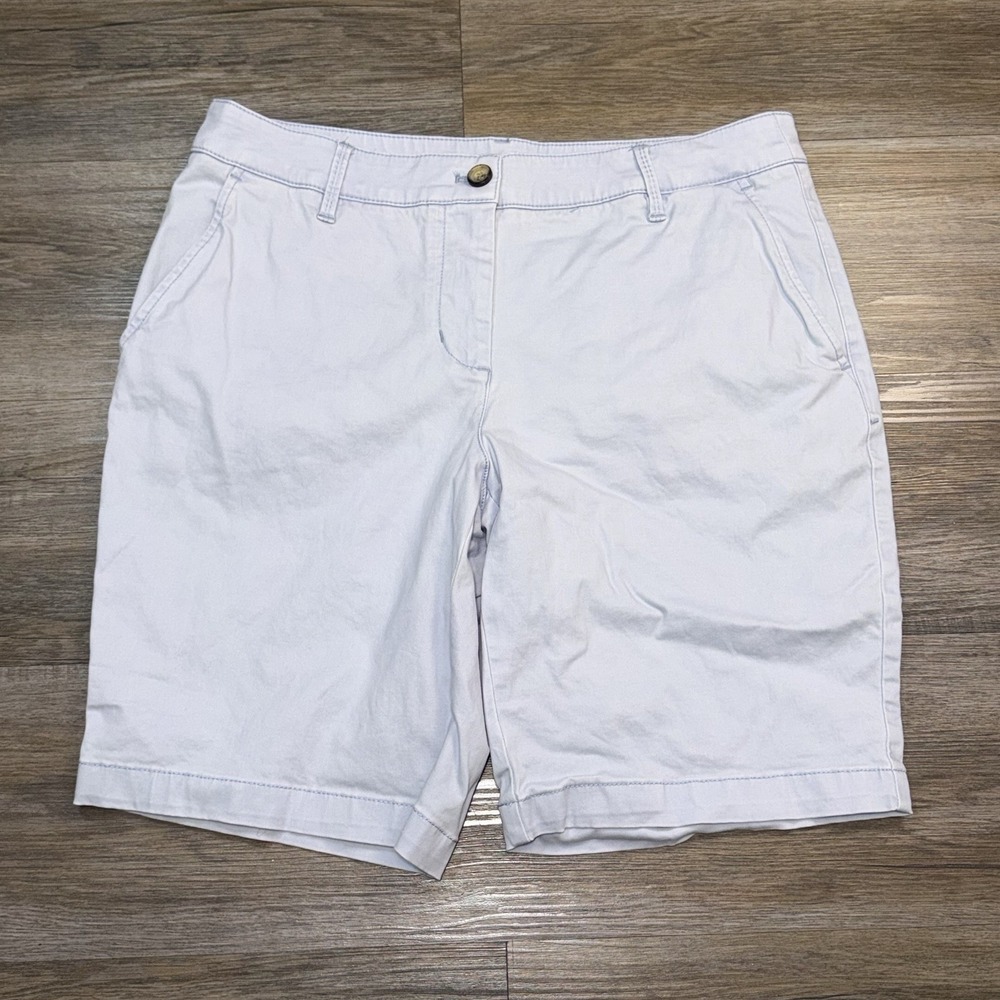 Tommy Bahama Bermuda Shorts Mens W32 Light White Blue Button Closure Casual Golf